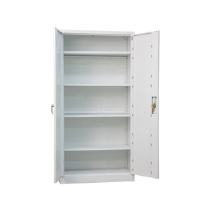 批发白色2门钢制固定橱柜办公室文件储物柜，带四层可调隔板 - Product Image 3