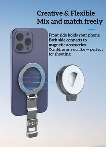 Trépied de téléphone de poche magnétique compatible avec Magsafe iPhone Mini Support de bureau pliable pour téléphone Tête de trépied magnétique Vlog Grip - Product Image 5