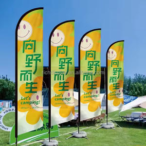 Bendera pantai iklan luar ruangan kustom kualitas tinggi bendera poliester persegi panjang sobek untuk kegiatan promosi - Product Image 3