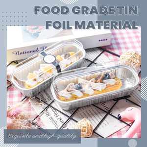 Baking Mini Loaf Pans With Lids and 50pack 200ml 6.8oz Aluminum Foil Mini Cake Pans Disposable Rectangle Baking Tins <b>Containers</b> - Product Image 3