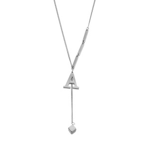 Nuevo Collar de Acero Inoxidable con Borla de Acero de Titanio, Colgante Cuadrado Pequeño con 26 Letras, Collares de Moda con Personalidad de la A a la Z, Joyería - Product Image 6