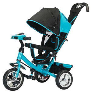 Tricycle pliable pas cher pour enfants, poussette à trois roues pour bébé avec roues en caoutchouc, fabriqué en Chine - Product Image 1