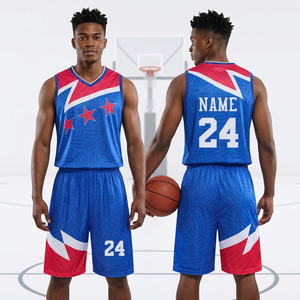 Ensemble de maillots de basket-ball grande taille avec logo personnalisé pour hommes uniformes sportifs de haute qualité respirants évacuant l'humidité à séchage rapide - Product Image 1