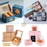 Boîte d'emballage personnalisée en carton pliable pour macarons, pâtisseries, gâteaux, biscuits, cupcakes, croissants, desserts, cookies