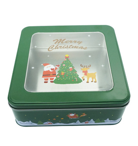 Oem & ODM nhà máy tùy chỉnh tinplate hình chữ nhật Bánh hộp kín Kim loại hộp thiếc với rõ ràng PVC cửa sổ cho nghề sử dụng - Product Image 2