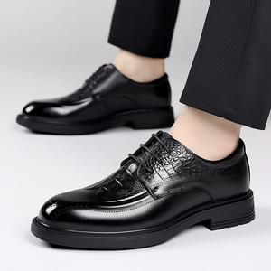 2026 New Men's Brogue Dress Shoes Top Layer Cowhide Breathable British Style Wedding Shoes <b>Dropshipping</b> - Product Image 5