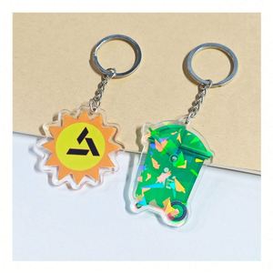 Porte-clés personnalisé en acrylique transparent avec motif holographique Bubble Tea, joli porte-clés et breloque en alliage métallique - Product Image 1