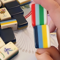 Juego de Mahjong Americano Personalizable, Resistente, Plegable, Ecológico, Portátil, Edición Capitán Azul y Amarillo para 4 Jugadores, Estilo Moderno
