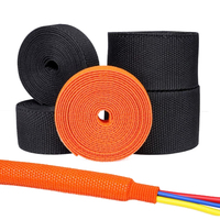 Gaine thermorétractable tressée en tissu tissé pour faisceau de câbles automobiles, rapport 2:1, protection pour gaine de câble