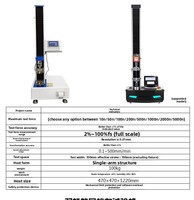 Machine d'essai de traction universelle à colonne unique, testeur numérique de résistance à la traction 5kN pour films plastiques et bandes adhésives (essai de décollement)