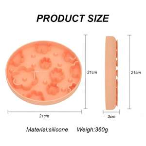 Food Grade Silicone Stylish Solid Clicking <b>Mat</b> Pet Slow Feeder Bowl Puzzle Suction Cup Anti-Slip Rounded Shape for <b>Cats</b> Dogs - Product Image 2