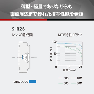 เลนส์ Panasonic S-R26 แบบโมโนโฟคอล สำหรับกล้องมิเรอร์เลสระบบ L-Mount ขนาด 26 มม. สีดำ สำหรับกล้องเซ็นเซอร์ CMOS มิเรอร์เลส - Product Image 5