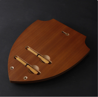 Plaque de certificat en bois personnalisée avec impression UV et gravure, forme bouclier, écologique, avec plaque dorée ou argentée