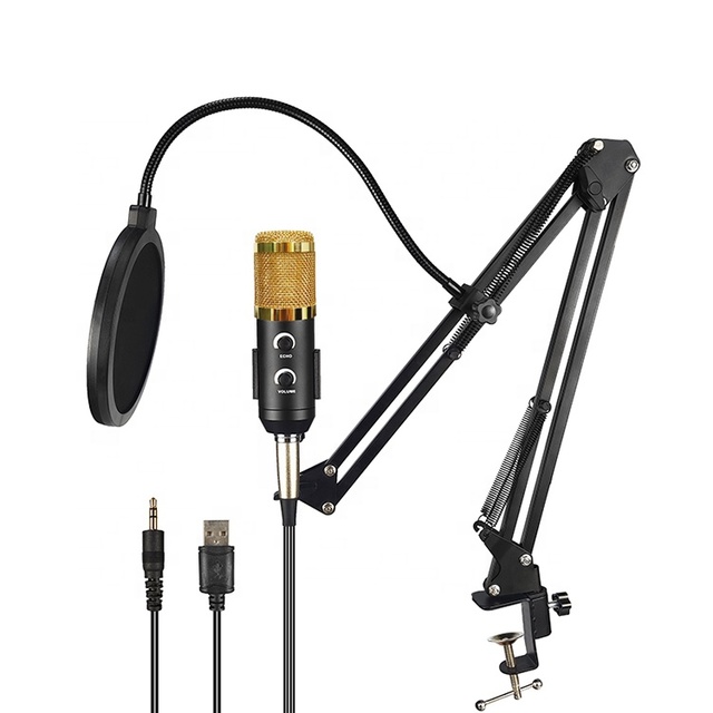Adjustable Mic Boom Arm Desk Mount Stand Black Aluminium Alloy with 1/4 3/8 Screw for BM800 U750 Condenser Microphone