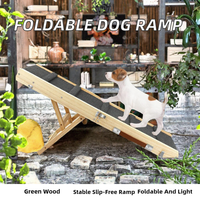 Rampe pliable en bois massif pour chien, 4 hauteurs réglables, portable, stable, avec tapis antidérapant, marches pour animaux de compagnie pour canapé, escalier, articles pour la maison des animaux