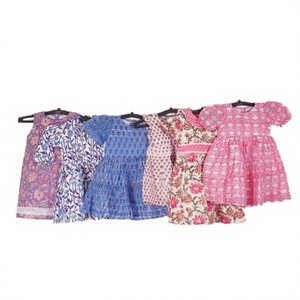Vente en gros de mini-chemises à manches longues en coton écologique, imprimées au bloc à la main, avec logo personnalisé, motif floral indien et boutons - Product Image 1