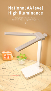 Bảo vệ mắt LED đèn bàn điều khiển cảm ứng vuông nhựa xây dựng hai mục đích phòng ngủ đọc bàn sử dụng pin 2800mAh - Product Image 4