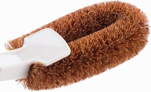 Brosse de toilette écologique en fibres de palmier naturelles avec manche et support en plastique, poils de nettoyage à 360 degrés pour les zones difficiles d'accès - Product Image 4