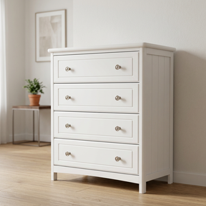 European Design Durable Roomy 4-<b>Puller</b> Nightstand Storage Chest with Handles for Apartment Living Room - Product Image 2