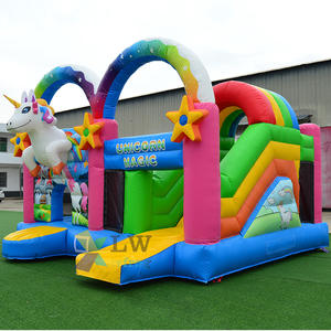 <span class=keywords><strong>2022</strong></span> colorido unicornio 5-en-1 castillo inflable para saltar Combo Slide Durable Bouncer House con tobogán para niños - Product Image 3