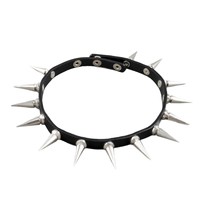 Collier ras du cou Emo Spike Punk pour femme et homme, en cuir noir clouté avec rivets, collier gothique, accessoires gothiques