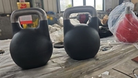 Kettlebell de compétition réglable en fonte Vobell QJ-005 de 32 kg avec plaque de poids et logo personnalisé