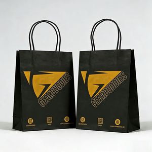 Recyclable Custom Gold Logo Eco-Friendly Food Takeaway <b>Bags</b> High Quality <b>Small</b> Kraft Paper Gift Shopping <b>Bag</b> With Twisted Handle - Product Image 1