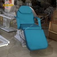 Spa électrique moderne entièrement noir à 3 moteurs et table de traitement médical pour salon de beauté du visage, podologie et utilisation de lit de tatouage esthétique