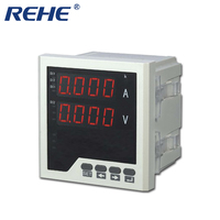 Voltímetro electrónico monofásico con pantalla LED, amperímetro, medidor de frecuencia de 48x48mm