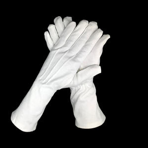 Papá Noel Codo Longitud Más Largo Blanco Algodón Largo Marcha Ceremonial Desfile Formal Mano Trabajo Guantes Nylon de lujo para mujeres - Product Image 3