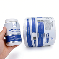 Étiquettes personnalisées autocollantes imperméables en rouleau pour emballage, autocollants de marque privée pour étiquettes de compléments vitaminiques pour flacons médicaux avec logo