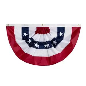 Kualitas tinggi 45*90cm spanduk lipat AS bendera Bunting kipas lipat untuk Hari Nasional