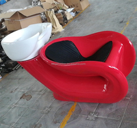 Chaise de shampooing rouge chaise de lavage de cheveux de salon de coiffure pour la vente en gros