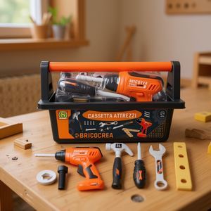 Coffret d'outils Bricocrea avec perceuse, marteau, clé et tournevis pour enfants de 3 ans et plus - Product Image 3