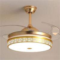 Salon à la mode salle à manger ventilateur lustre design modèle or chambre nid d'oiseau led ventilateur de plafond lampes avec lumière