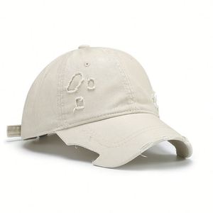 Casquette de baseball rétro déchirée à 6 panneaux en 100 % coton, unisexe, réglable, à visière souple et incurvée, motif satiné, printemps/été - Product Image 5