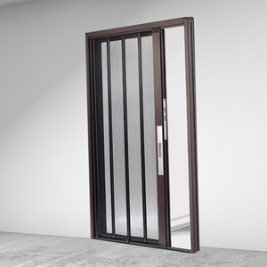 <span class=keywords><strong>Puerta</strong></span> Corredera Plegable de Malla Metálica Dorada con Cerradura y Mosquitera - Product Image 5