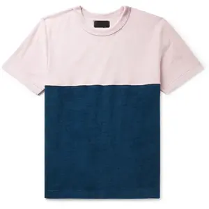Blue and Pink Two Tone T Shirt 80 Cotton 20 Polyester T Shirt Blue T Shirt