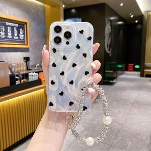 Funda para iPhone 17 Pro Max, diseño de tul con cadena de corazones para primavera y verano, funda rígida de pantalla completa, a prueba de golpes - Product Image 4