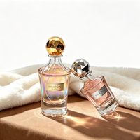 Nouvelle conception de flacon de parfum vide transparent de 30 ml, fond épais, flacons de parfum vaporisateurs de 30 ml, 50 ml, 100 ml avec bouchon sphérique polyédrique