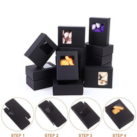 Caja de Papel Kraft Imprimible con Ventana, Caja Plegable para Panadería con Ventana Transparente Visible