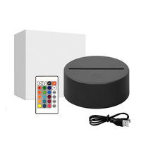 Câble USB tactile 3D LED Light base de lumière led acrylique le meilleur cadeau base de veilleuse led en bois pour les enfants