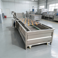 Industriële energiezuinige fruitwasmachine voor het wassen van appels en peren, waslijn voor verpakkingsfaciliteiten in boomgaarden