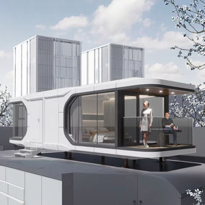 Case Container Prefabbricate Moderne Ecologiche Durevoli Impermeabili in Acciaio a Forma di Capsula Spaziale Best-seller Unità Mobili per Uso in Parchi - Product Image 2