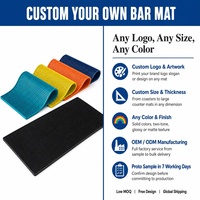 Tapis de drainage en silicone épaissi personnalisé pour bar, antidérapant, à grille texturée, avec rebord surélevé, 5 couleurs, logo OEM, pour cuisine et comptoir de café