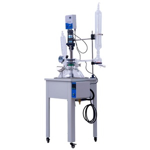 Biorreactor automático de 10L, reactor de vidrio de una sola capa, destilación por reflux, recipiente de presión digital, motor de bomba. - Product Image 2