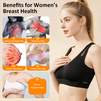 Soutien-gorge de massage intelligent chauffant et vibrant rechargeable par USB, masseur électrique sans fil pour les seins avec chaleur