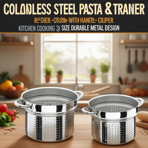 Scolapasta in acciaio inossidabile con manici, colino per cucina, capacità 3 Qt, design in metallo resistente - Product Image 3