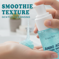 Vente en gros de smoothie nettoyant aux acides aminés, gel nettoyant en profondeur pour le visage à l'acide hyaluronique, double nettoyage pour le soin des points noirs et des pores