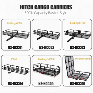 Porte-bagages arrière universel en acier de 500 lb avec rampe de chargement et panier à bagages pliable pour SUV et camion, compatible avec récepteur de 2 pouces - Product Image 6